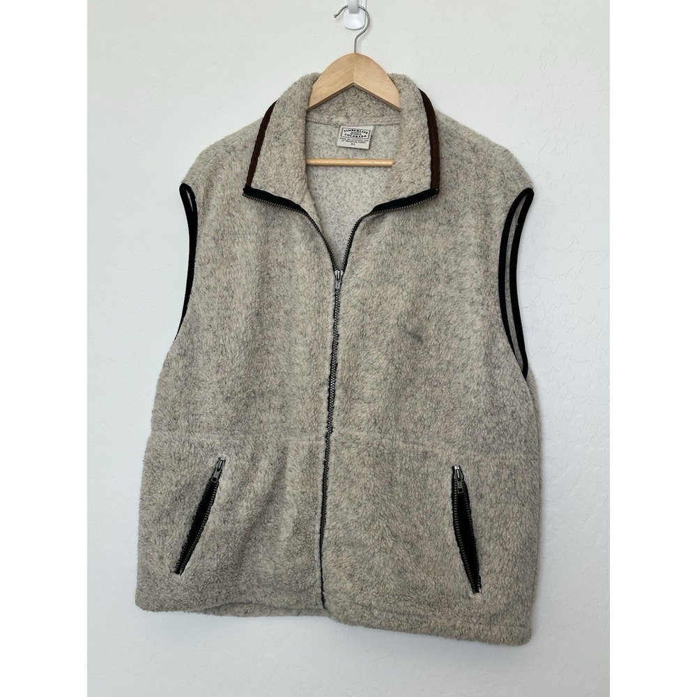 Colorado Timberline Vintage Men's Beige Vest Size XL‎ Full Zip Pockets Fleece